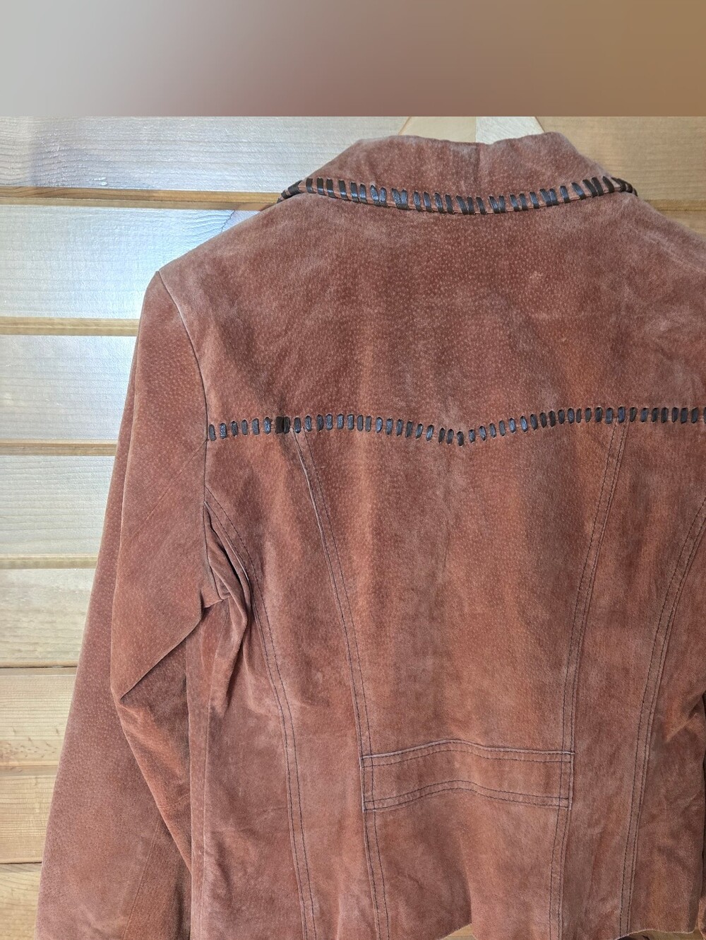 Wilsons Leather Rust Terracotta Brown Suede Blazer Sz M - Picture 3 of 9